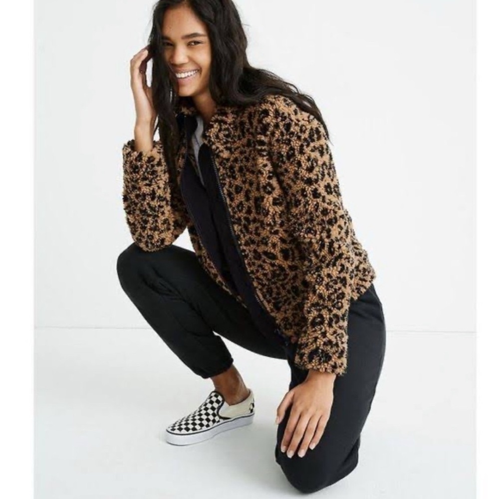 ๐ค KENSIE JEANS Leopard Print Faux Fur Hooded Jacket - Picture 1 of 8